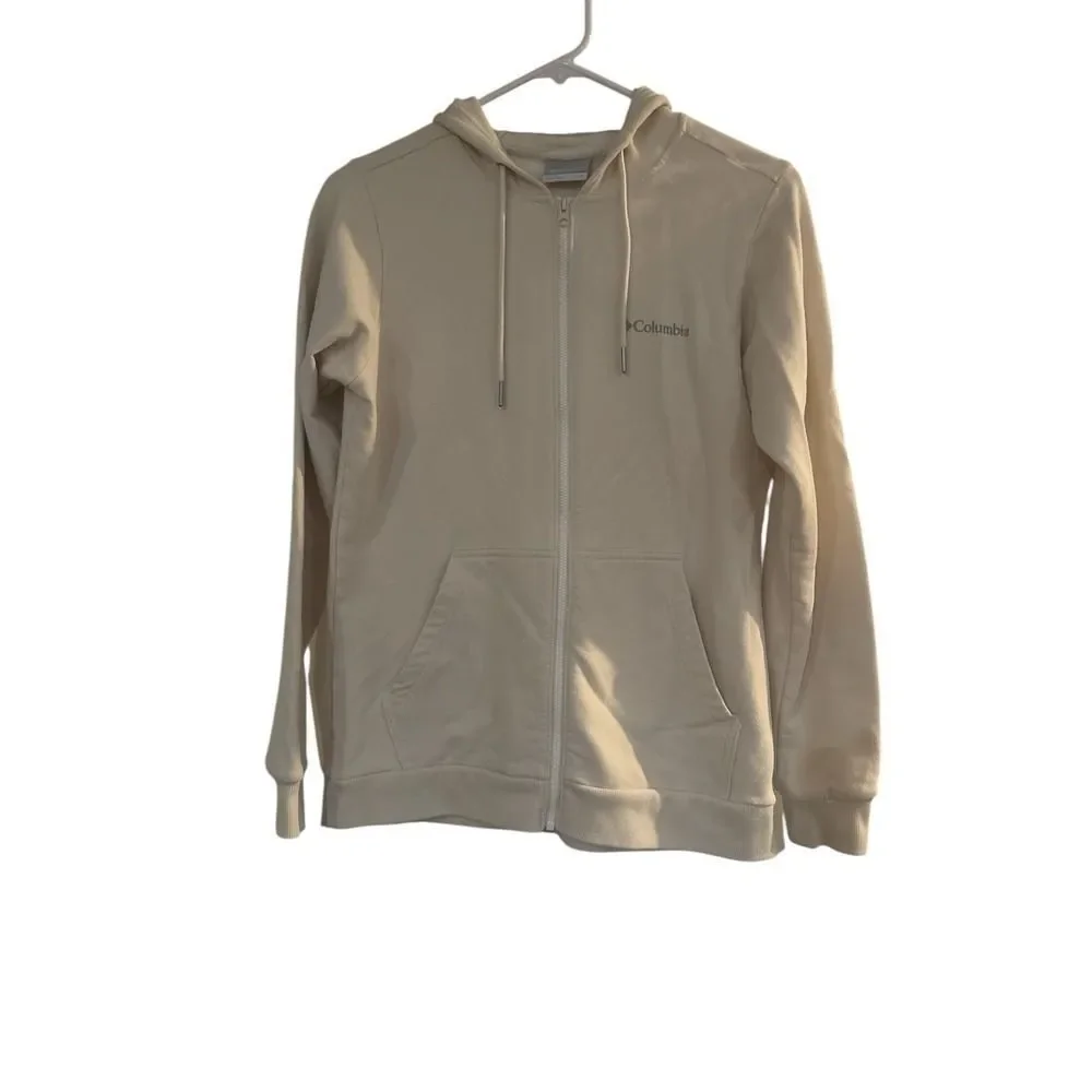 Columbia Hoodie Womens XS Tan Full Zip Sweatshirt Sweater Outdoors Ladies